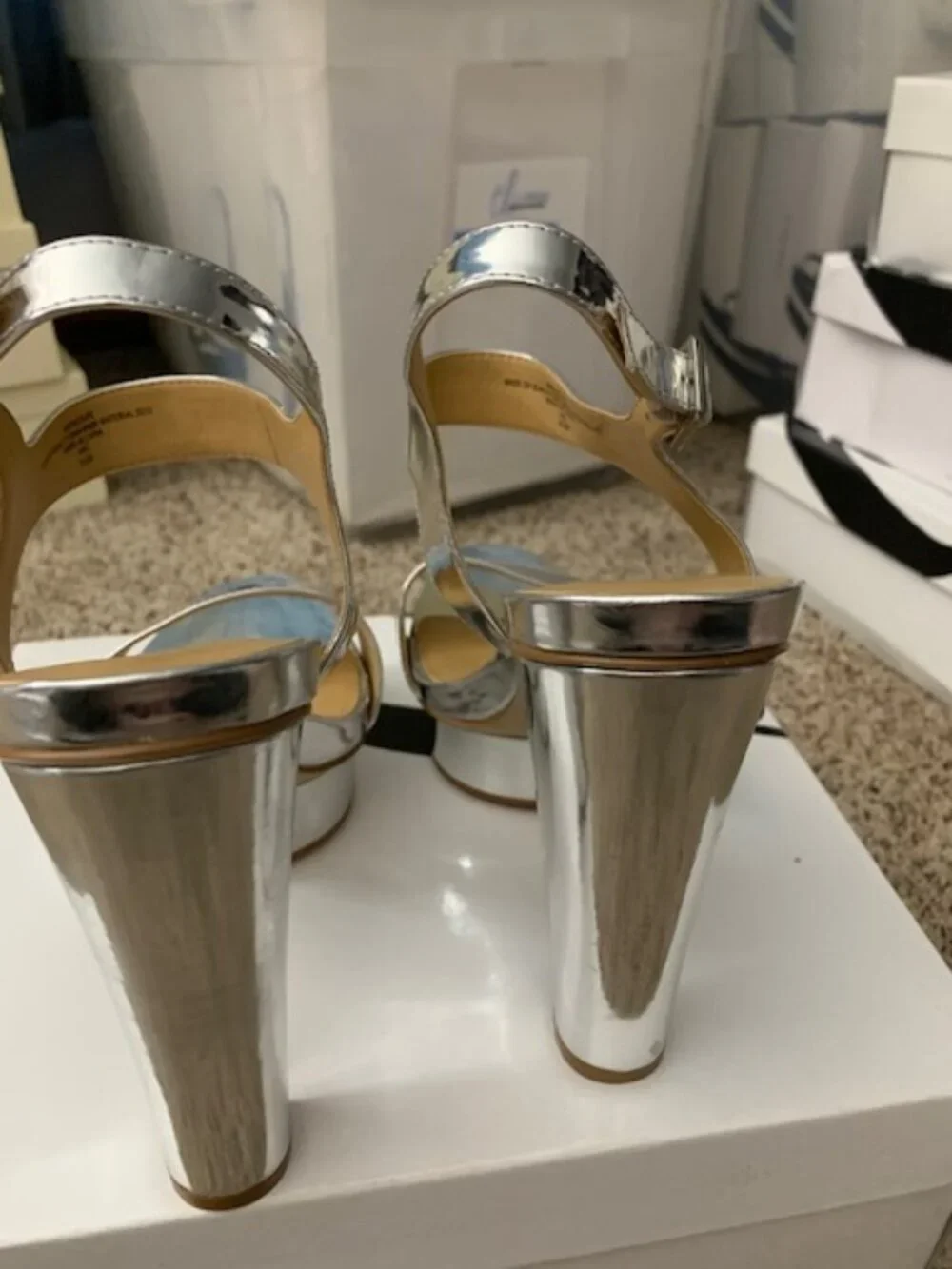 NWT Nine West Silver platform heels